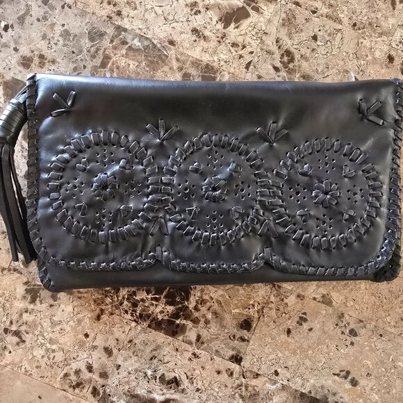 Jack Rogers Handbags - Jack Rogers “Lawn Party” Leather Clutch